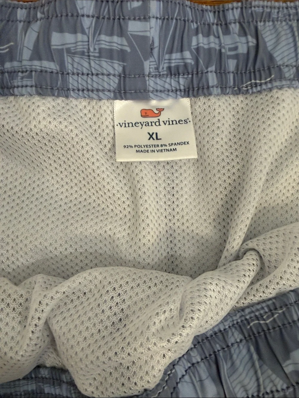 Men's Vineyard Vines Blue Sailboat Swim Trunks (XL)